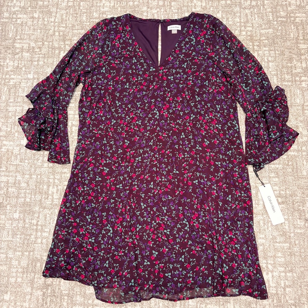 Calvin Klein Plum Floral shift dress